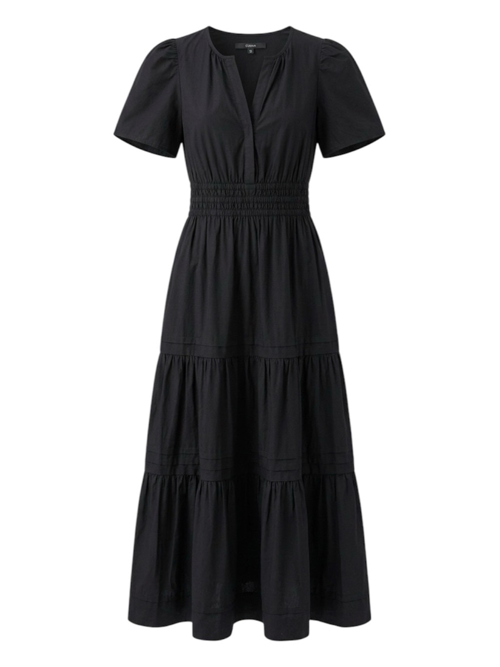 Quince 100% Organic Cotton Black Tiered Maxi Dress NWOT - Size XS